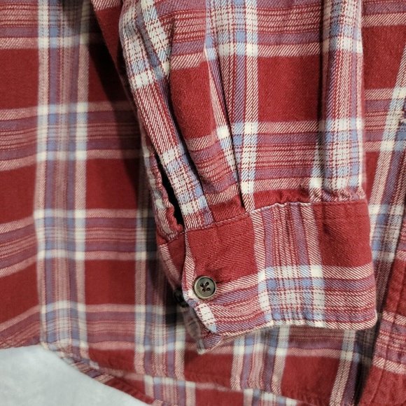 The Foundry Flannel Shirt Men 3XL Red Gray Plaid Button Up Long Sleeve *Read* - Picture 6 of 14